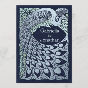 Invitations de mariage Peacock vintage