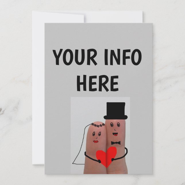 INVITATIONS DE MARIAGE PERSONNALISÉES DOIGTS AMUSA (Devant)
