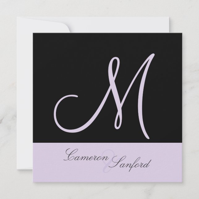 Invitations de mariage personnalisées Monogramme/l (Devant)