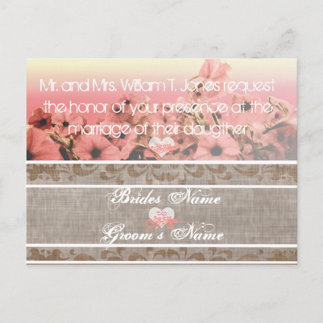 Invitations de mariage Petunia (Devant)