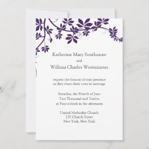 Invitations De Mariage Plum Et Blanc