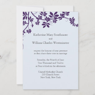 Invitations De Mariage Plum Et Poudre Bleu