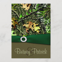 Invitations de mariage pour camo de chasse verte