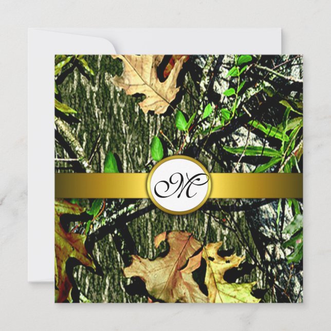 Invitations de mariage pour camo de recherche de m (Devant)