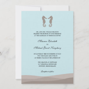 Invitations de mariage pour deux chevaux de mer