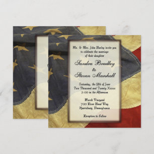 Invitations de mariage pour drapeau américain vint