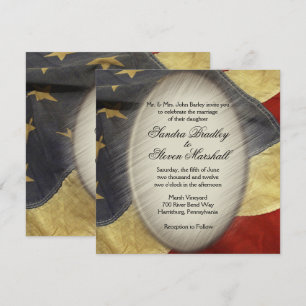 Invitations de mariage pour drapeau américain vint