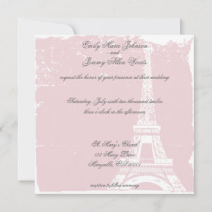 Invitations de mariage pour la tour Eiffel rose