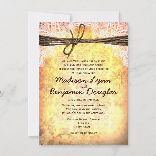 Invitations de mariage pour la typographie russe V (Devant)