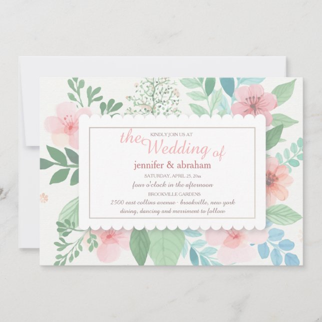 Invitations de mariage pour le Printemps romantiqu (Devant)