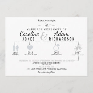 Invitations de mariage pour le scénario gris clair
