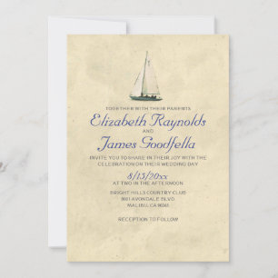 Invitations de mariage pour les anciens bateaux