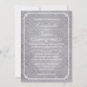 Invitations de mariage pour les damas blancs