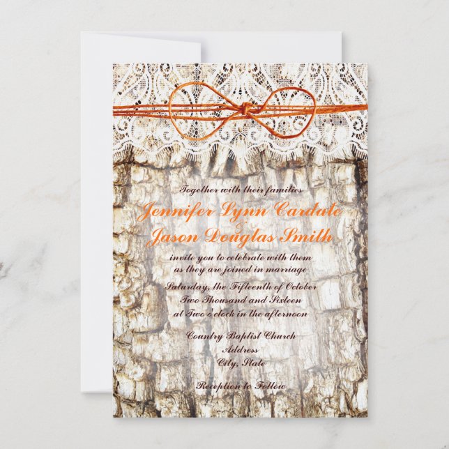 Invitations de mariage pour les garçons oranges à  (Devant)