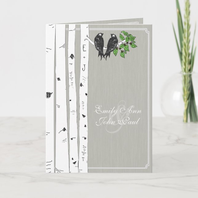 Invitations de mariage pour les Inséparables vinta (Devant)