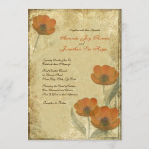 Invitations de mariage pour les pépites orange Vin