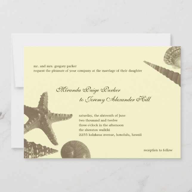 Invitations de mariage pour les trésors riverains (Devant)