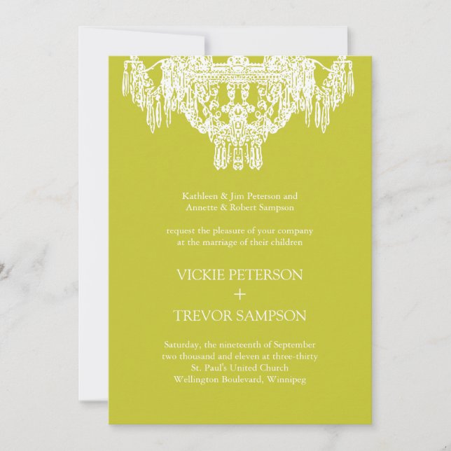 Invitations de mariage pour lustre classique (Devant)