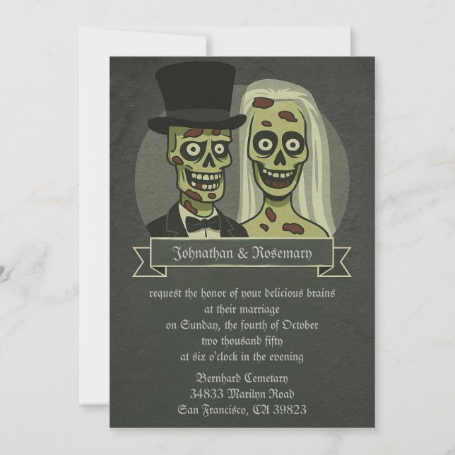 Invitations de mariage pour mariée et mariée de zo (Devant)