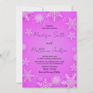 Invitations de mariage pour neiges rose pâle