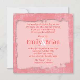Invitations de mariage pour peinture blanche rose