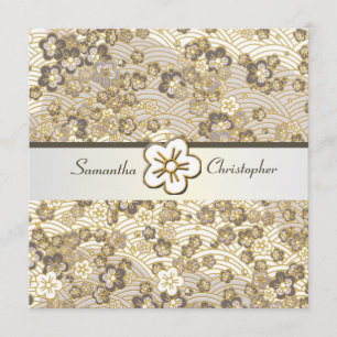 Invitations de mariage pour Tan Sakura Chirimen