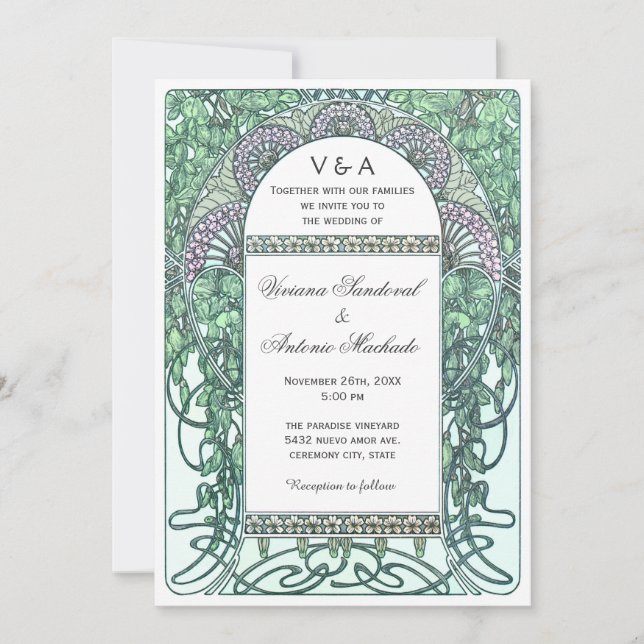 Invitations de mariage pour tous dans le jardin en (Devant)