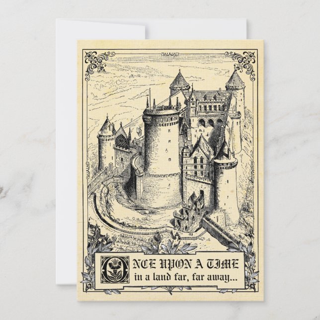 Invitations de mariage pour un livre de contes fée (Devant)