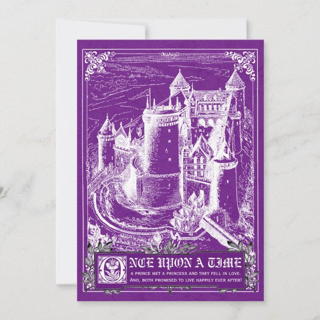 Invitations de mariage pour un livre de contes fée (Devant)