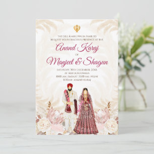 Invitations de mariage Punjabi & Cartes Anand Kara