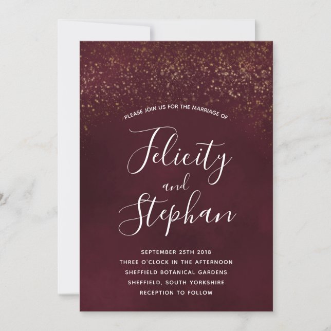 Invitations de mariage Red Velvet (Devant)
