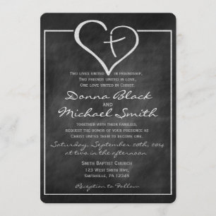 Invitations De Mariage Religieux De Coeur Croisé