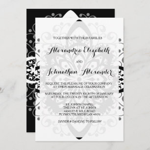 Invitations de mariage romantique à la Cravate noi