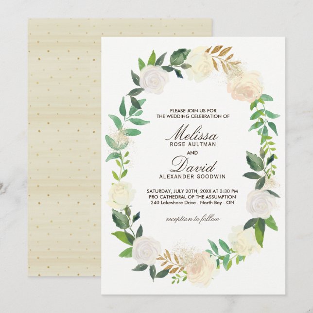 Invitations de mariage romantique en bois (Devant / Derrière)