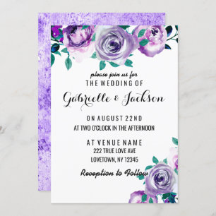 Invitations de mariage Rose à la menthe et au viol