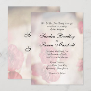 Invitations de mariage rose floral