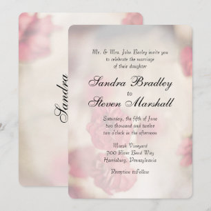 Invitations de mariage rose floral