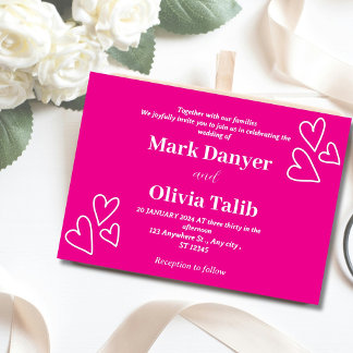 Invitations de mariage rose | Romantique et intemp