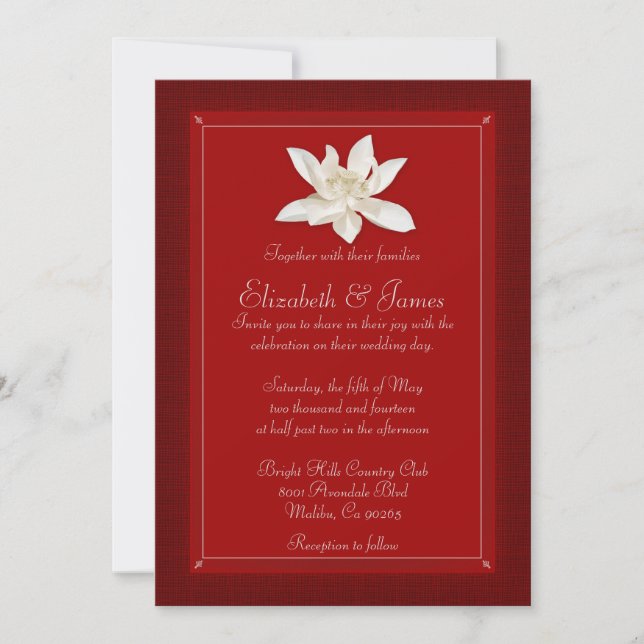 Invitations de mariage rouge (Devant)