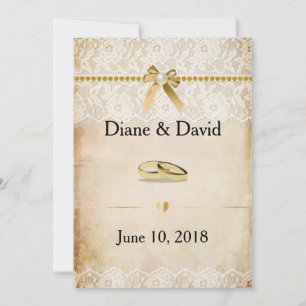 Invitations de mariage rustique Burlap et dentelle