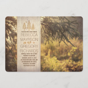 Invitations de mariage rustique de la forêt