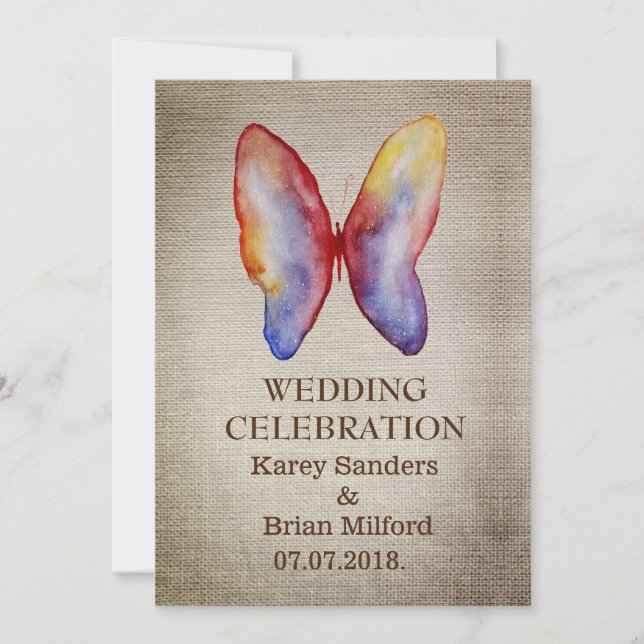Invitations de mariage rustique élégant (Devant)