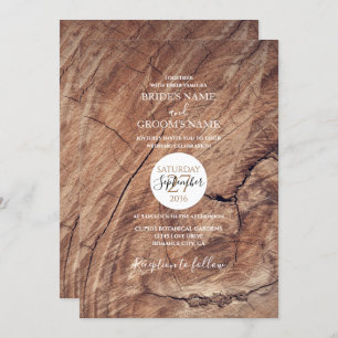 Invitations de mariage rustique en bois