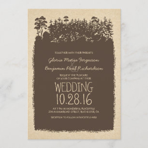 Invitations de mariage rustique en bois