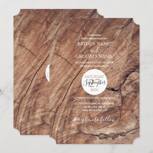 Invitations de mariage rustique en bois
