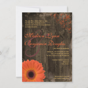 Invitations de mariage rustique en bois de la mais