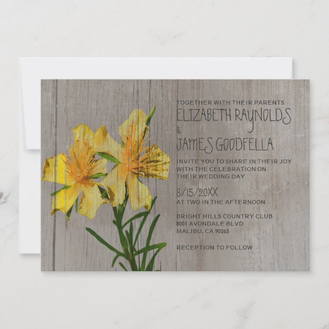 Invitations de mariage rustique Hypericum (Devant)