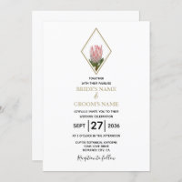 Invitations de mariage Rustique King Protea