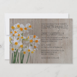 Invitations de mariage rustique Narcisse
