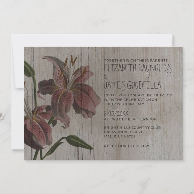 Invitations de mariage rustique oriental (Devant)